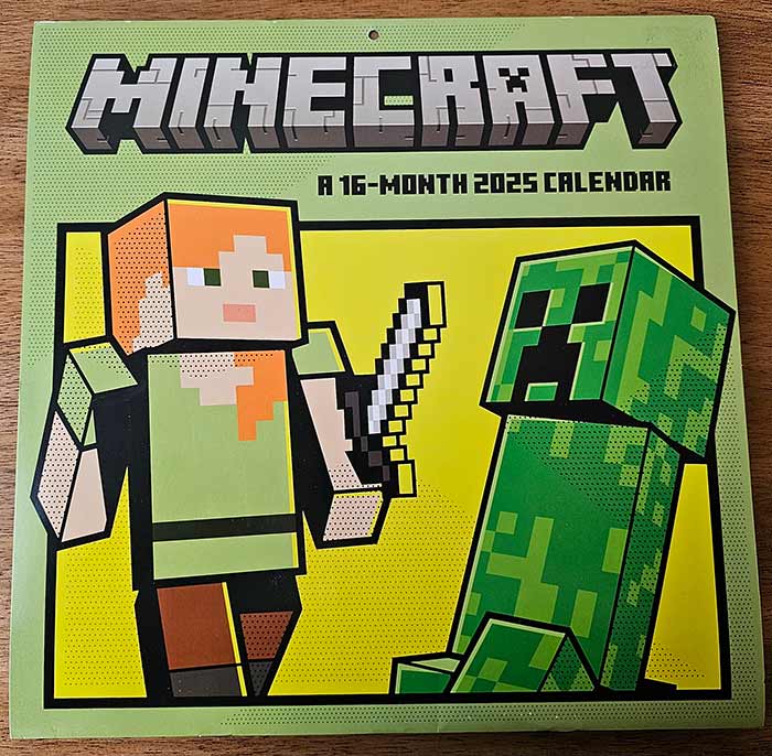 Minecraft 2025 Wall Calendar